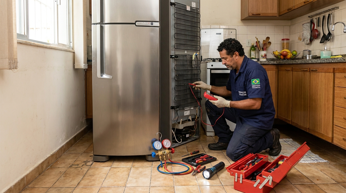 Técnico de conserto de geladeira em residência em São Luís‑MA